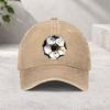 Soccer Graffiti Baseball Cap Washed Cotton Adjustable Outdoor Sports Vintage Style for Unisex Women