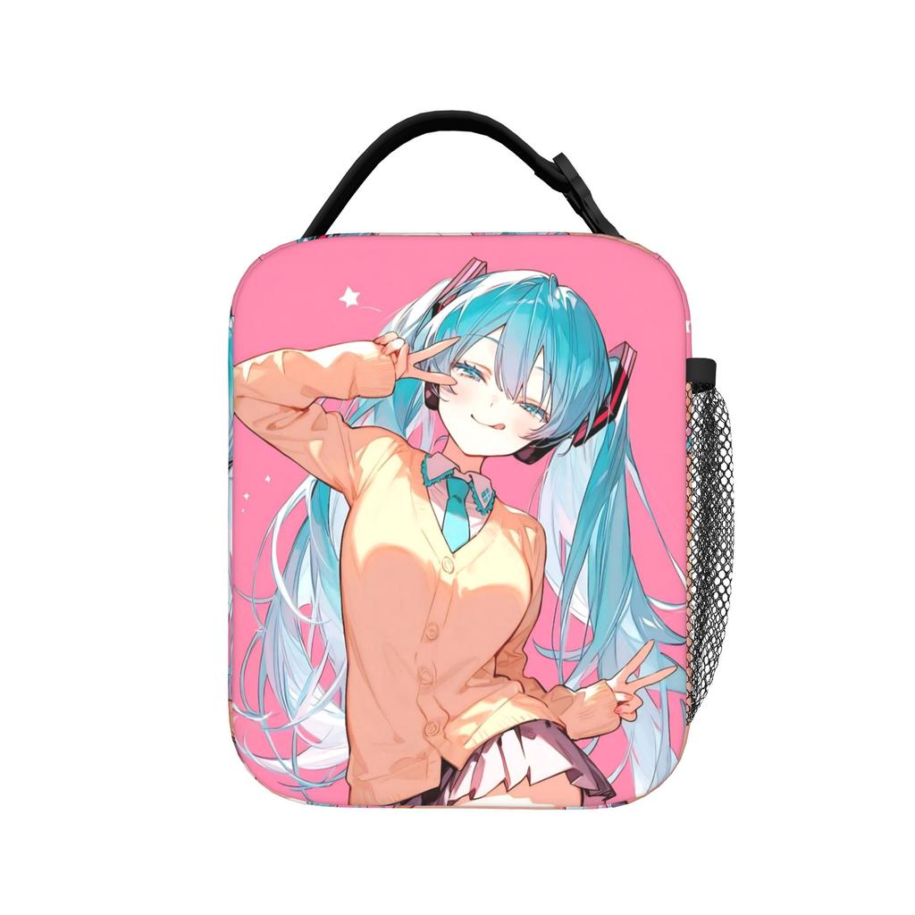 Hatsune Miku Insulated Lunch Bags Thermal Bag Reusable,Lunch Container Kawaii  Anime Leakproof Tote Lunch Box Food Bag College
