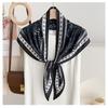 Korean Style Vintage Geometric Print Triangle Scarf For Women Spring Decorative Neck Scarf