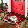 VIKAMA Santa Claus Christmas Doormat Xmas Gift Snowflake Print Non‑Slip Floor Mat for Front Door Entrance Holiday Home Decor