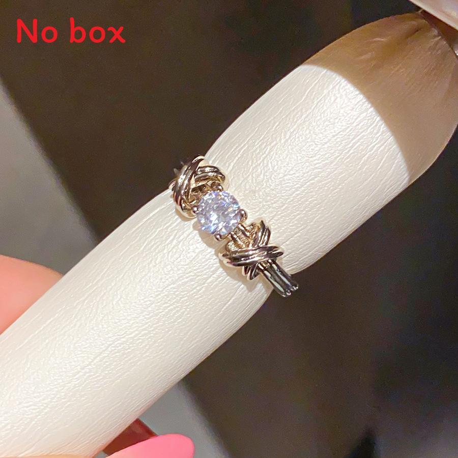 Geometric Silver Zircon Square Ring For Women Fashion Jewelry Accessory
