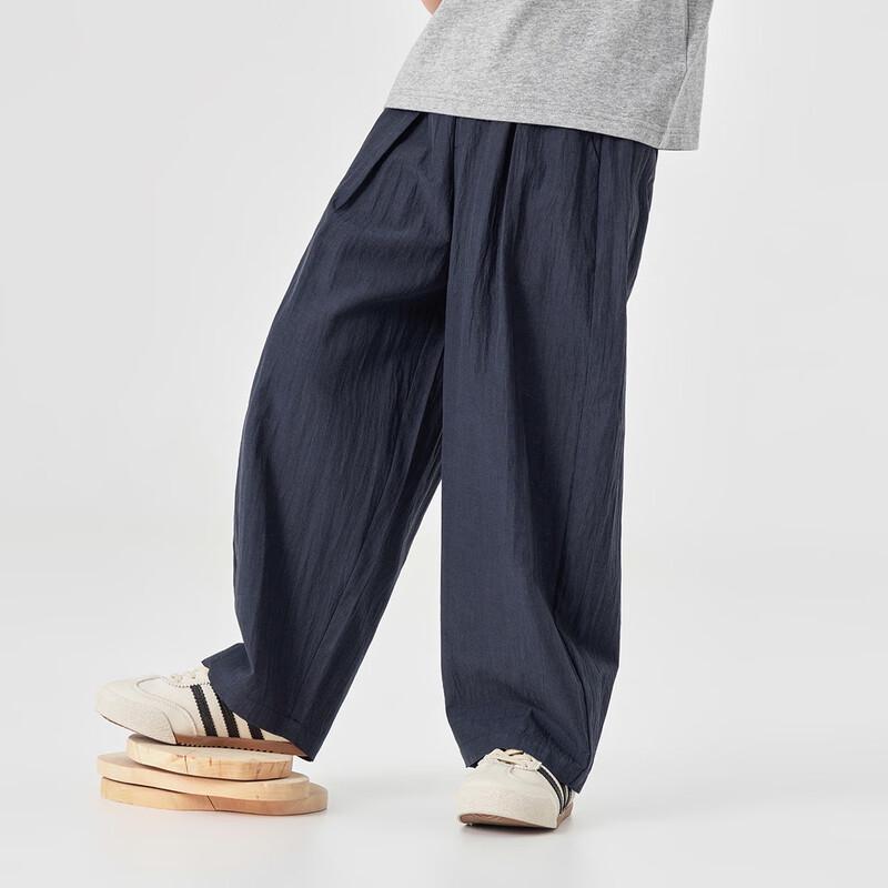 Boys' Summer Bamboo Texture Lyocell Blend Wide-Leg Pants