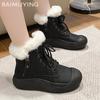Fur Platform Women Ankle Boots Flats Fashion Casual Shoes Woman 2025 Trend Winter New Brand Sport Cozy Punk Botas Mujer Sneakers