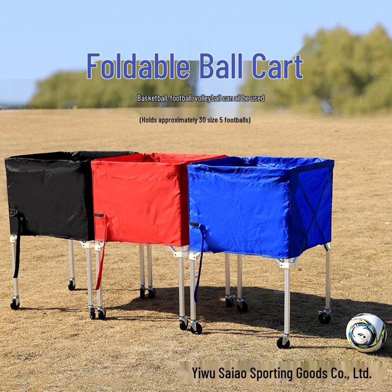 Portable Folding Ball Cart for Basketball, Football, and Volleyball Storage