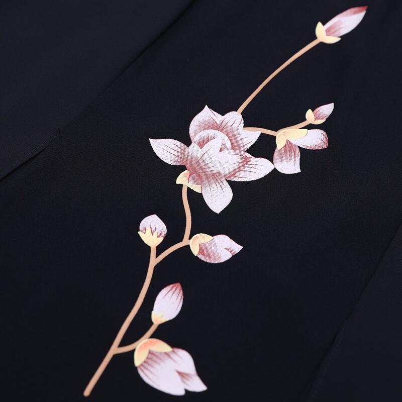 Paste Damen Neues Chinesisches Stil Chiffon Midi Kleid