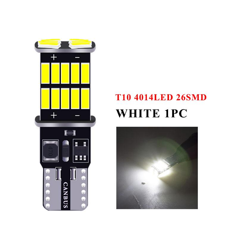 

RXZ 1PCS T10 W5W LED Bulbs 194 Canbus Car Interior Reading Light 26SMD 4014 Instrument Lights Lamp Dome Lamp 12V 6000K No Error