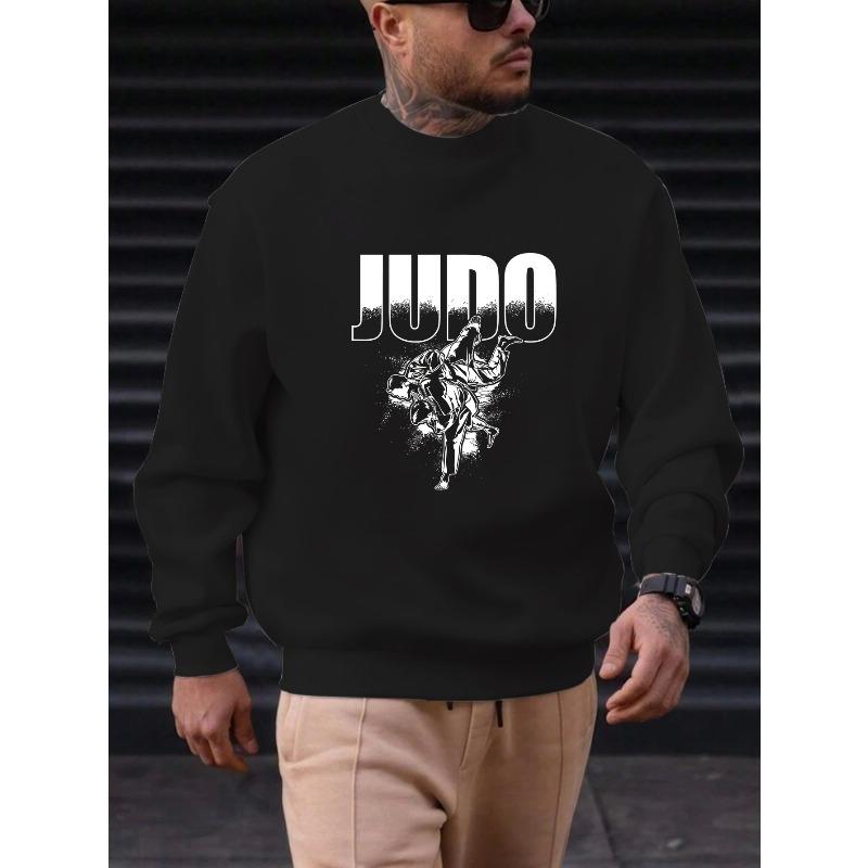 Men's Martial Arts Judo Gi Pattern Sweatshirt - -Inspired Judoka Training Sweater, Machine Washable Round Neck Casual