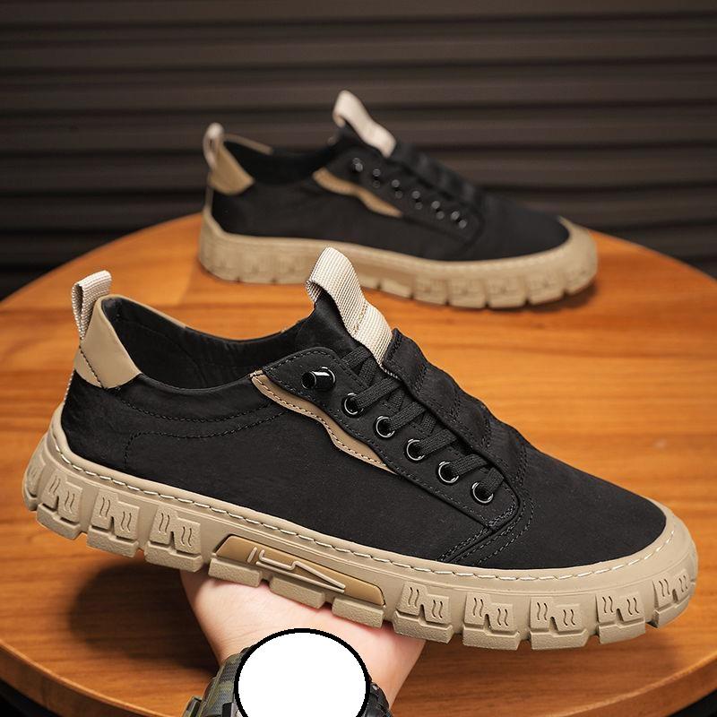 Весенне-осенняя модная мужская обувь летние дышащие тканевые туфли-зонтики повседневная обувь обувь на плоской подошве легкая мягкая уличная обувь 44 чёрный 1859₽