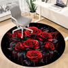 1pc Gothic Roses Carpet for Office Non-Slip, Round Carpet, Soft & Comfortable, Carpet for Office, Lightweight Round Floor Mat