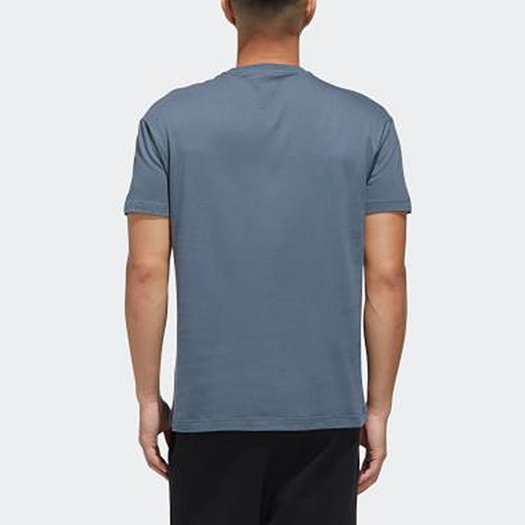 Adidas Sports Style Round Neck Short Sleeve T-Shirt Men Tops Trace-Blue FM9350