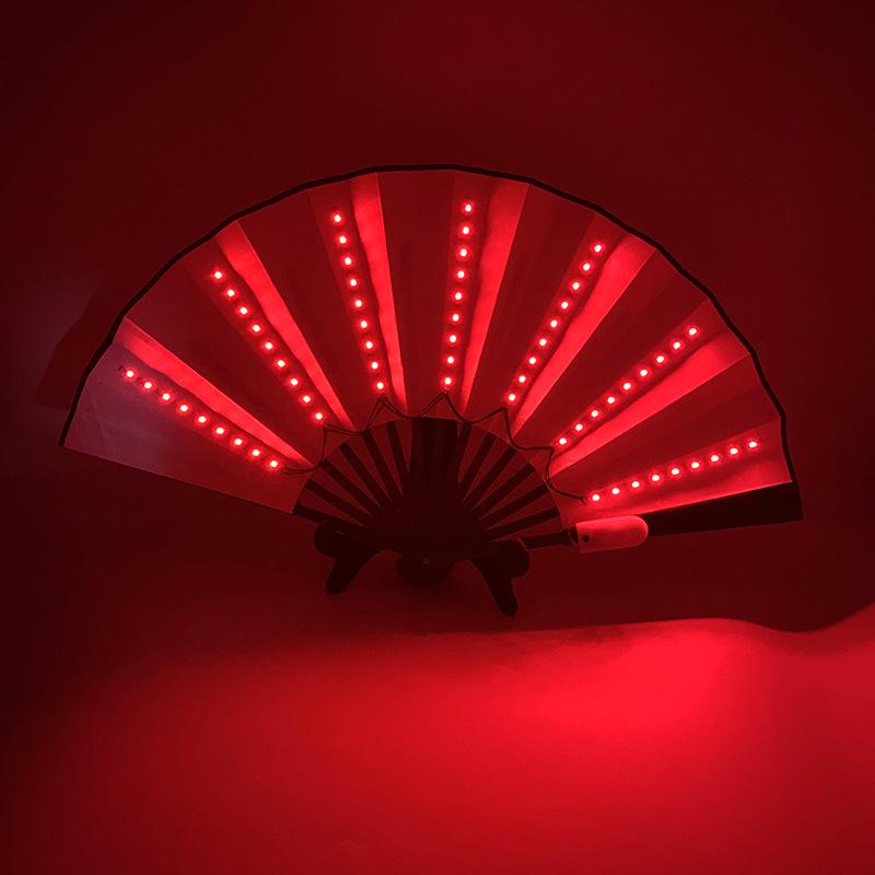 Rose Lace Edge LED Folding Fan - Wedding Gift & Dance Prop