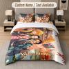 Demon Slayer 3Pcs Bedding Set, Personalized Custom Name Text, 1 Duvet Cover & 2 Pillowcases For Bedroom