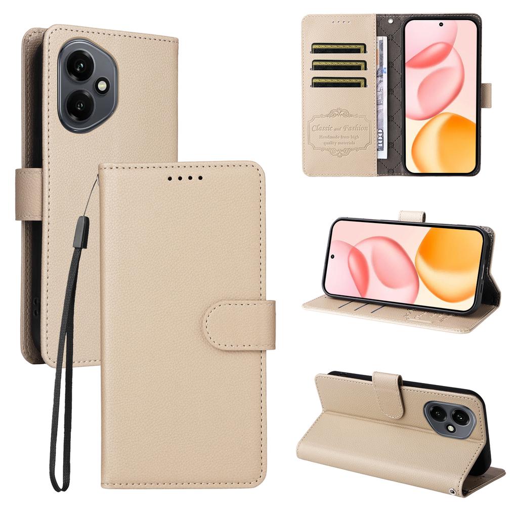 For Honor 400 5G (Global) Case RFID Blocking 3 Card Slots PU Leather Phone Cover with Wrist Strap