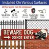 2D Flat, 1pc Vintage Sign "Beware Dog Do Not Enter" 15.7X3.9inch Rustic Warning Aluminium Decorative Sign for Home Farmhouse Garage Garden Porch and