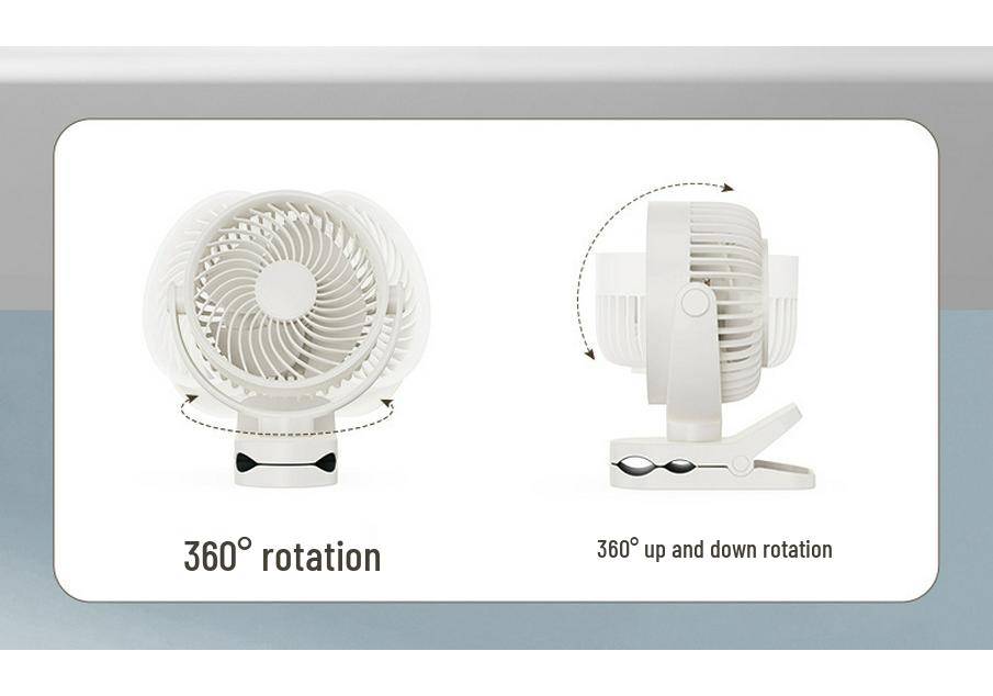 25th Anniversary Portable USB Wall Clip Fan: Rechargeable and Compact Circulation Fan