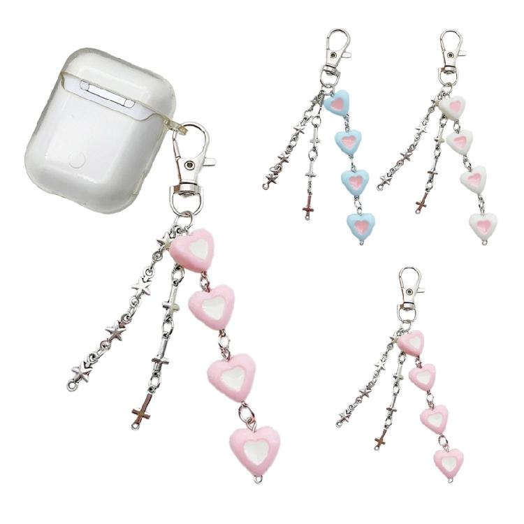 Eye Catching Phone Lanyard Heart Cross Star Chain Pendant Keychain Accessory