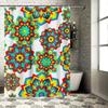 Colorful Boho Mandala Shower Curtain Multicolored Floral Bathroom Decor for Home Living Room Waterproof Fabric with Hook Rings S