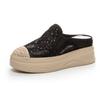 Fisherman Shoes Women's New Lace Mesh Outer Wear Cool Slippers Versatile Thick Soles Increase Height Breathable Casual Half Drag Tide