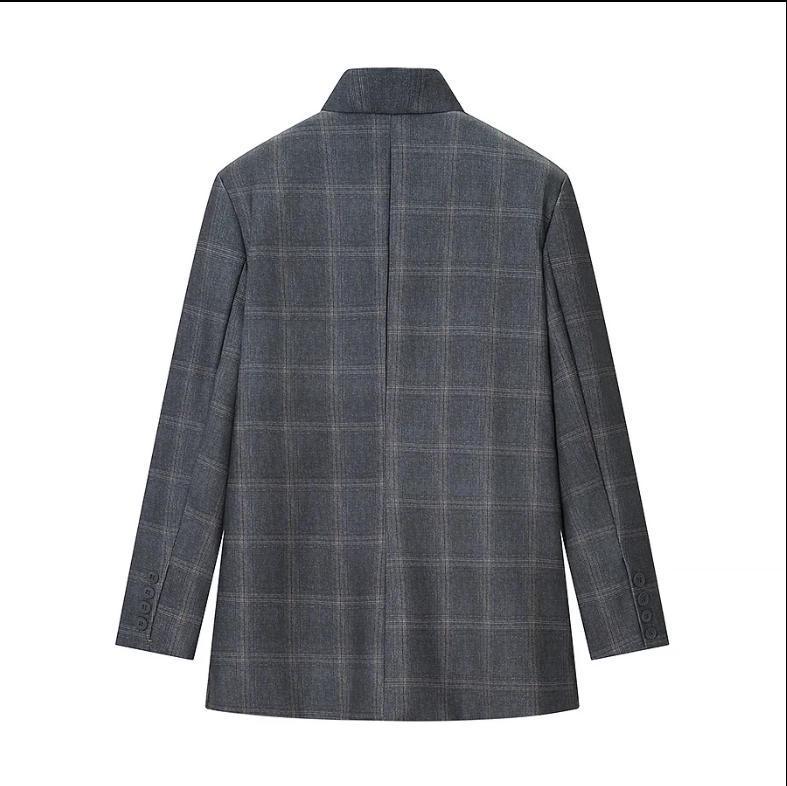 European & American Women's Fashion Plaid Suit Jacket