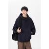 Men's Plus Size Fleece-Lined Button Hoodie - Oversized, Thickened Long Sleeve for Autumn/Winter