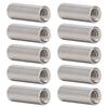 10Pcs Coupling Nut Round Rod Connector Female Thread 304 Stainless Steel M8x1.25 12 L35mm