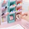 Transparent Slanted Pen & Makeup Brush Holder with Four Grids