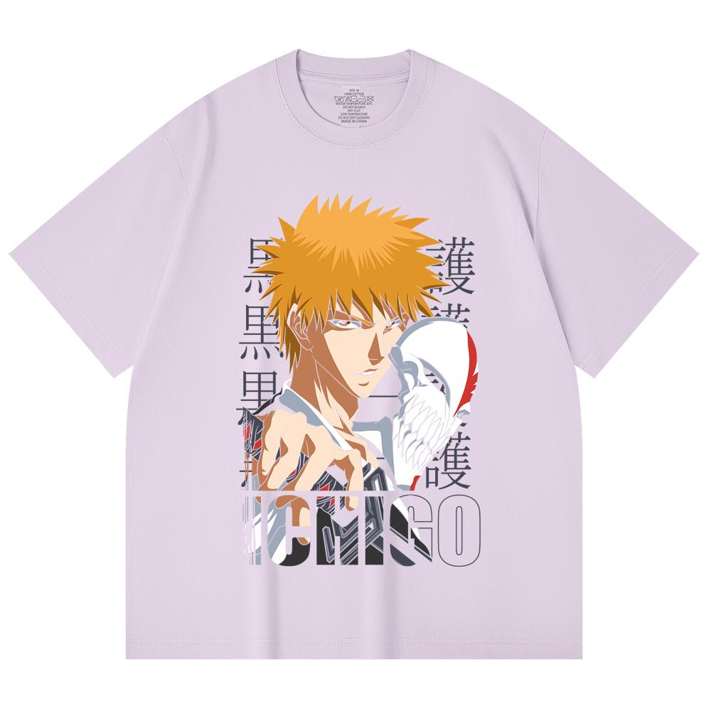 230 Gsm 100% Cotton Bleach V5 Ichigo Print Unisex Heavy Cotton T Shirt