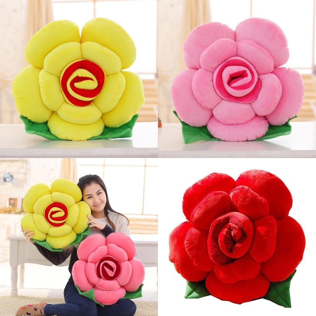 Elegant Romantic Flower Shape Cushion With Bright Colors And Soft Plush Material