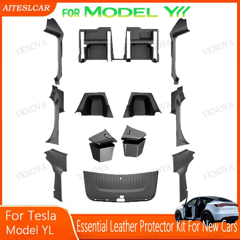 For Tesla Model YL 2026 TPE Front Rear Door Sill Protector Threshold Strip Waterproof Anti-kick Guard Panel Interior Accessories