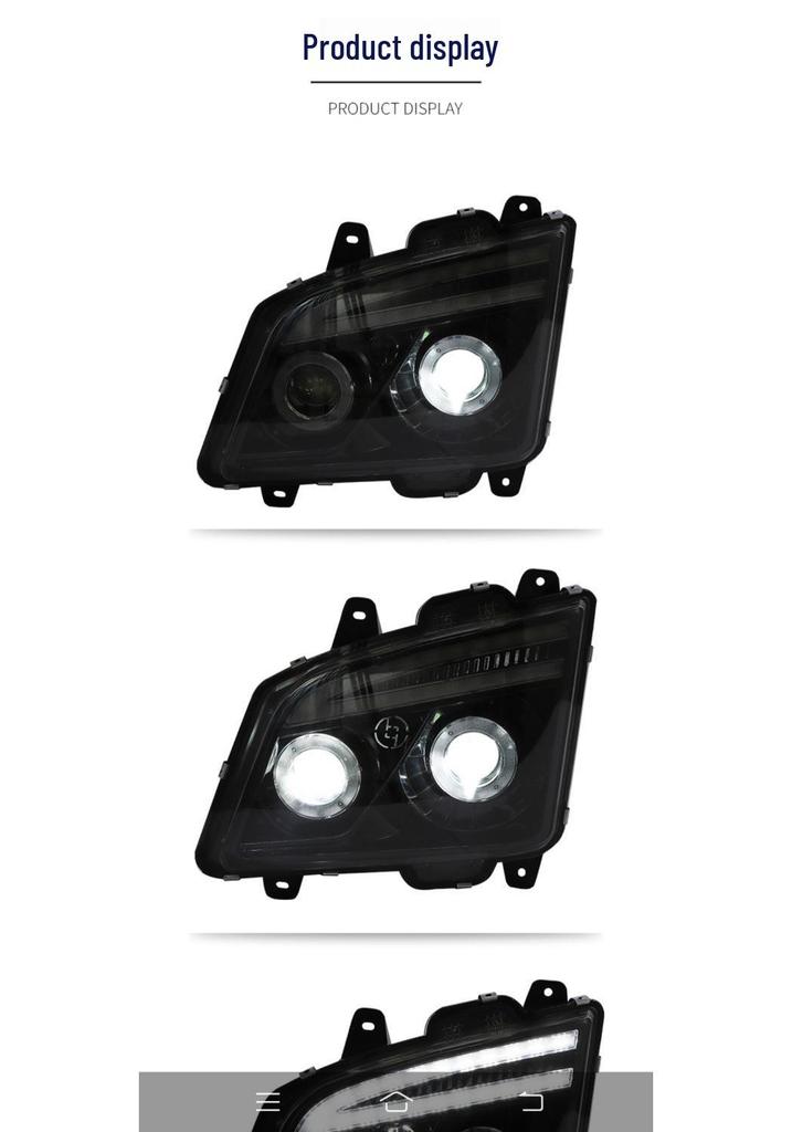 Jiefang JH6 LED Headlight Assembly: Super Bright Dual Lens with Daytime Running Lights & Flowing Turn Signals