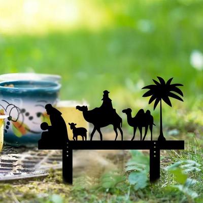 Nativity Scene Silhouette Yard Sign Decor Garden for Walkway