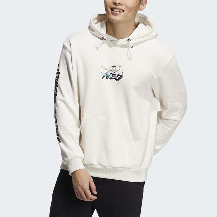 Adidas Neo Radio Graffiti Print Long Sleeve Hoodie Men Hoodie Beige HG9044