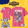 Summer 2026 Digimon Gabutsu  Ishida Daiwa Evolution Chain Themed 100 Cotton Print Loose Tshirt Top for Boys and Girls