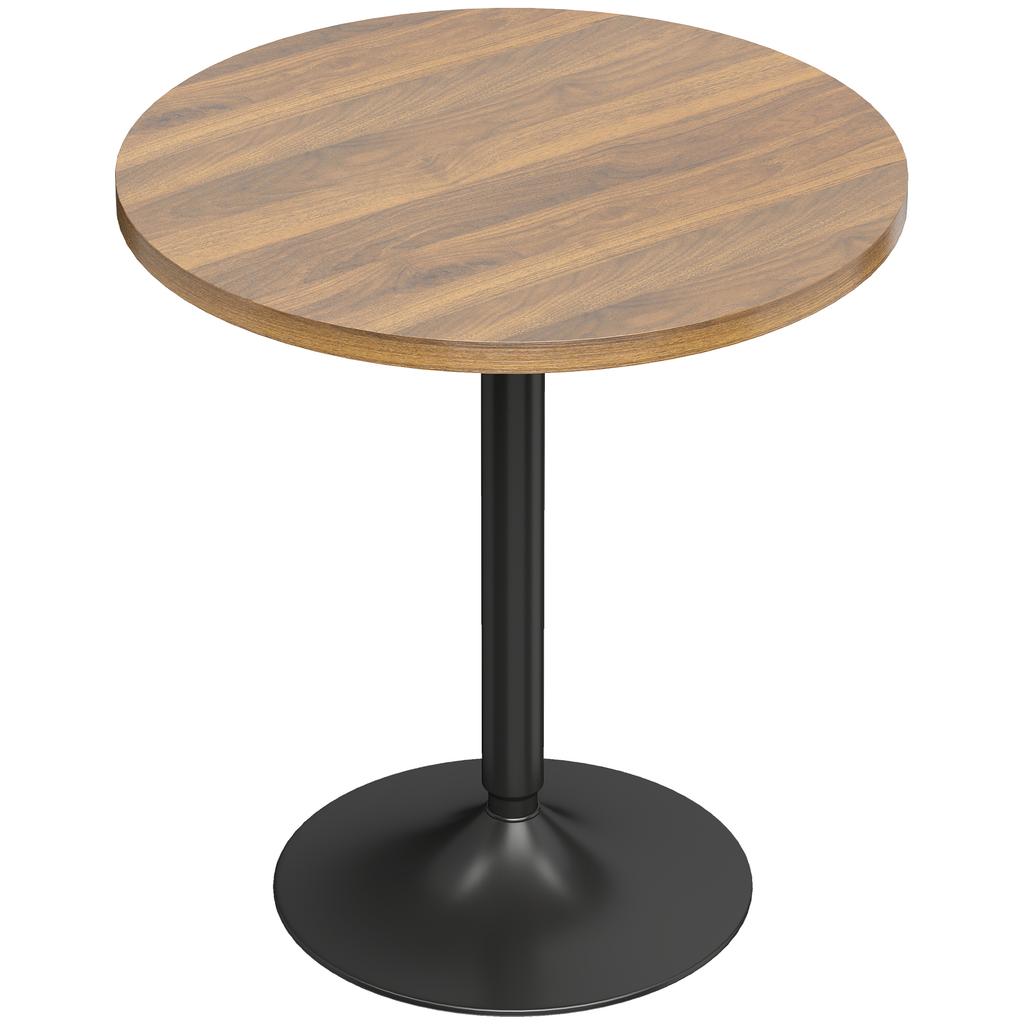 Round Bar Table 60 Cm, High Kitchen Standing Table with Non-slip Pads, for Kitchen, Living Room, Walnut