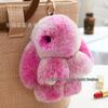 Rex Rabbit Fur Plush Keychain: Cute Rabbit Pendant Toy for Bag or Car