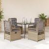 VidaXL Garden Dining Set with Cushions 5pcs Beige Poly Rattan 3263000