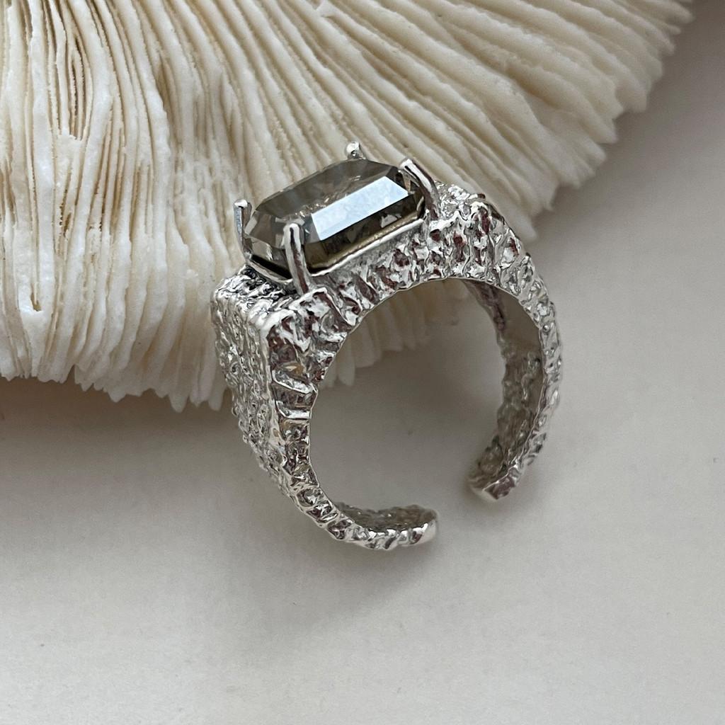 925 Sterling Silver Open Adjustable Ring Stylish Geometric Design Women For