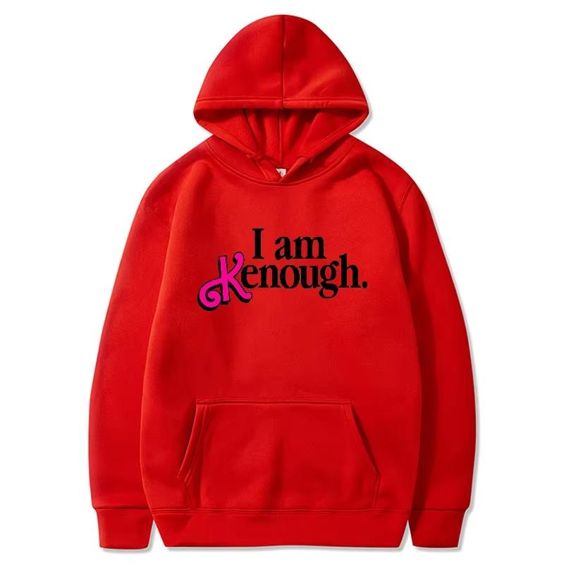 Kenough Hoodies Men Fashion I Am Kenough Graphic Printed Sweatshirts Women Casual Harajuku Streetwear Hooded Pullover Sudaderas