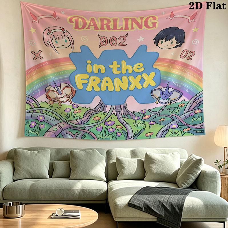Franxx Wall Tapestry Aesthetic Wall Hanging Printed Fabric Blanket Decorative Tapestries For Bedroom Living Room Home Decor