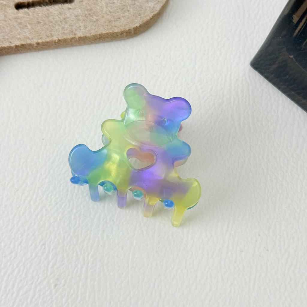 Medium Love Heart Bear Acetate Claw Hair Clip - Cute & Exquisite Hair Accessory