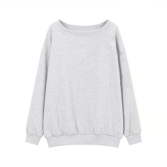 

Женский свитшот с длинным рукавом на одно плечо, однотонный - Осень/Зима, маленький размер, милый и пикантный. XL