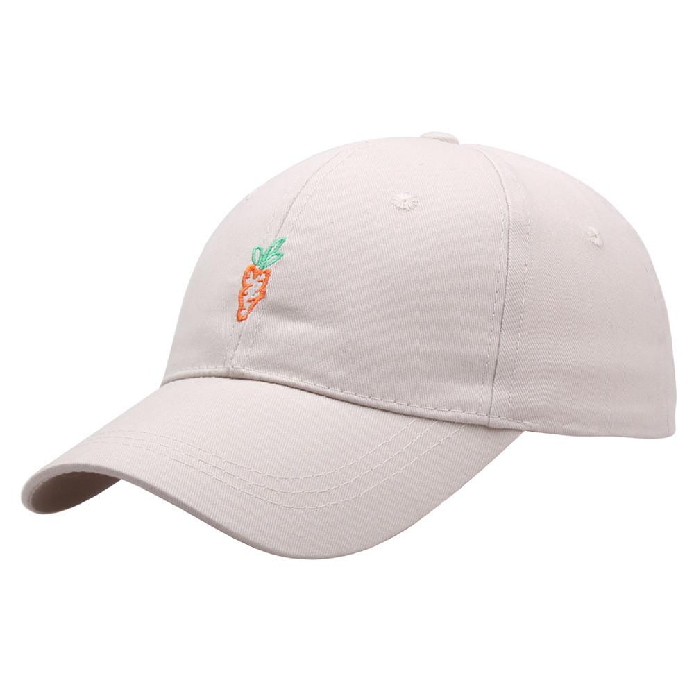 Embroidered Carrot Baseball Cap With Adjustable Strap For Casual Summer Wear