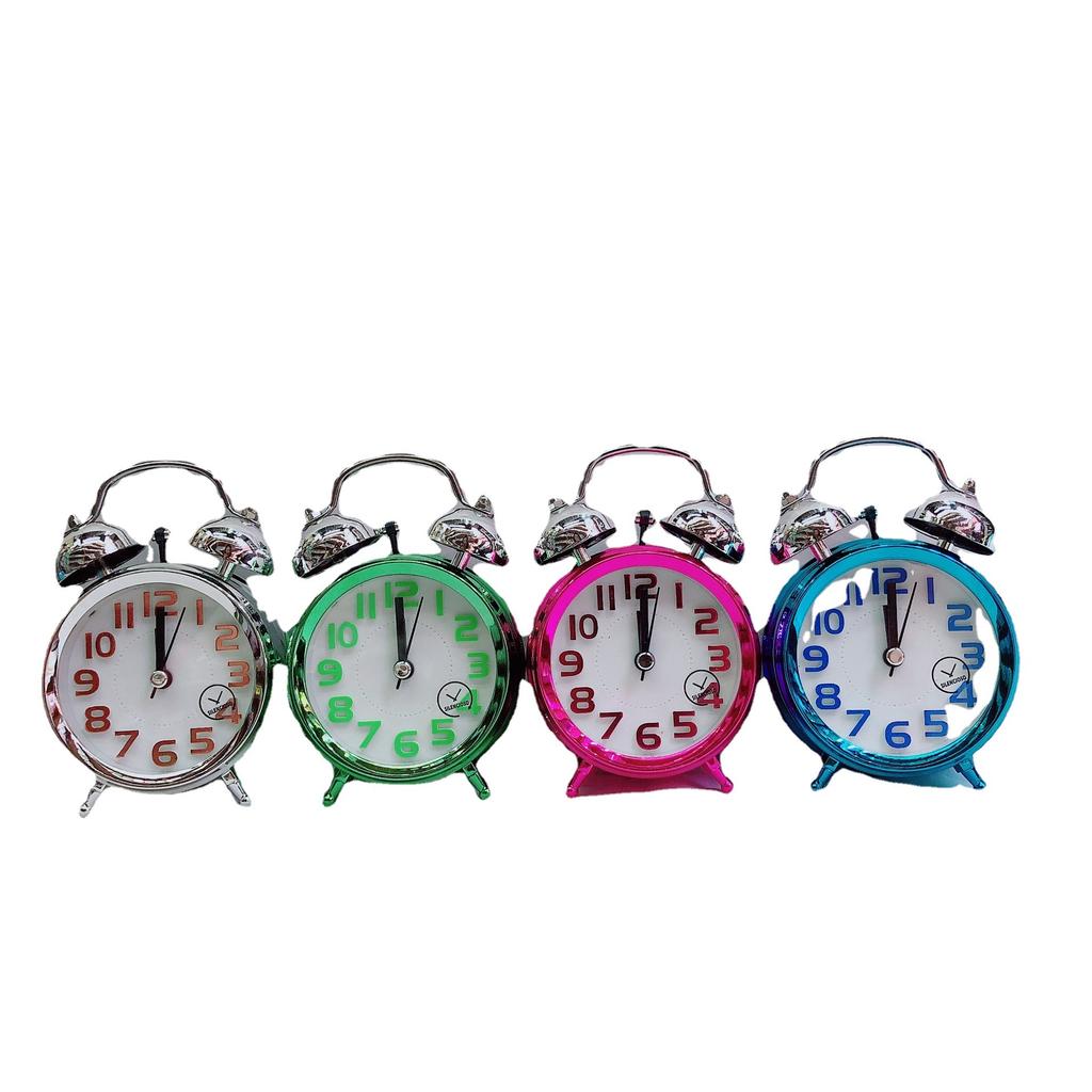 Electroplating Colored Quartz Clock Simple and Fashionable Bell-ringing Children's Desk Super Silent Alarm Clock