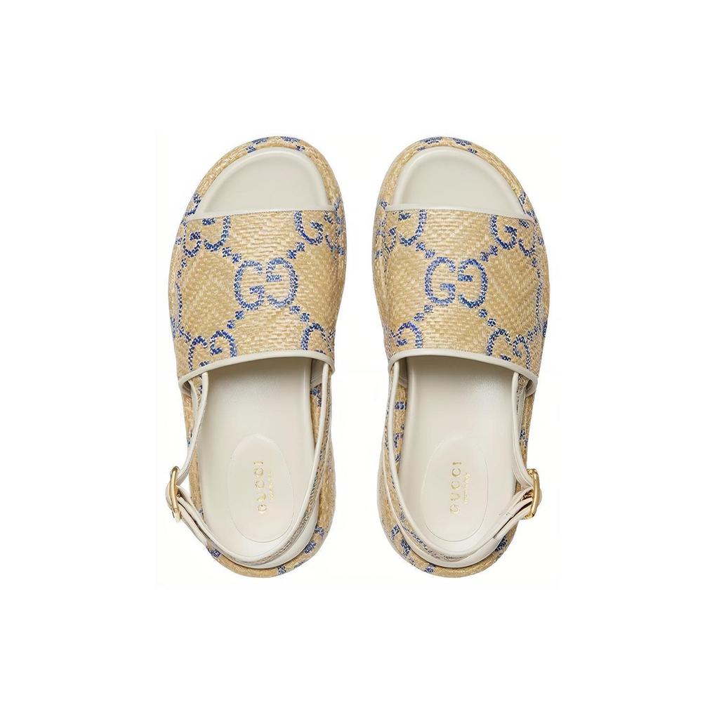 Gucci One Strap Sandals Women's Beige 695078 UWB10 9572