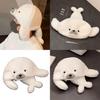 Cute Cartoon White Seal Design Plush Adult Children Hat For Cold Weather