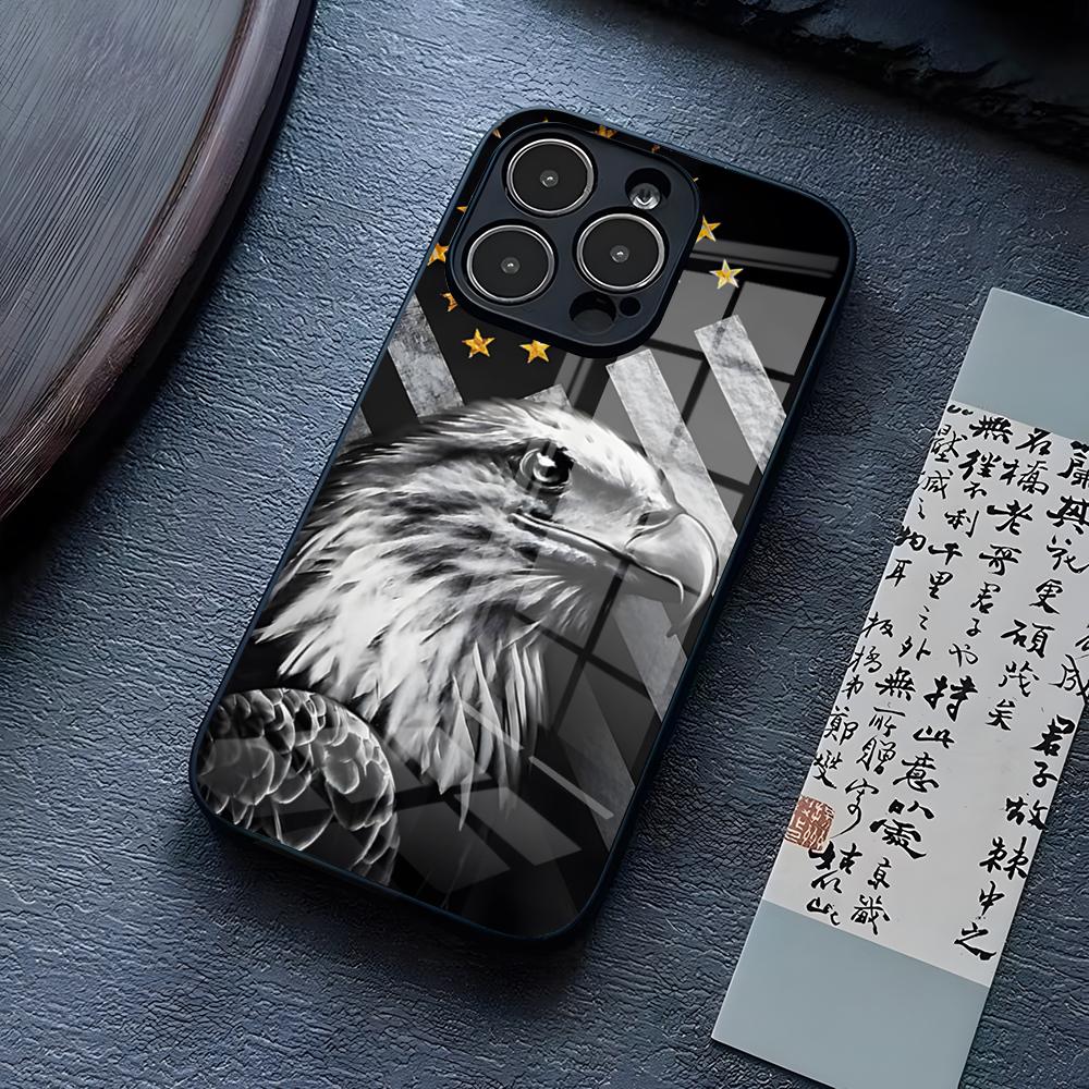 American USA Flag Eagle Phone Case For IPhone 13 Pro Max 14 16 Plus 12 Mini 11 15 X XR XS 8 7 Plus SE Tempered Glass Cover