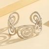 Vintage Hollow Spiral Open Cuff Gold-Plated Stainless Steel Bracelet for Women