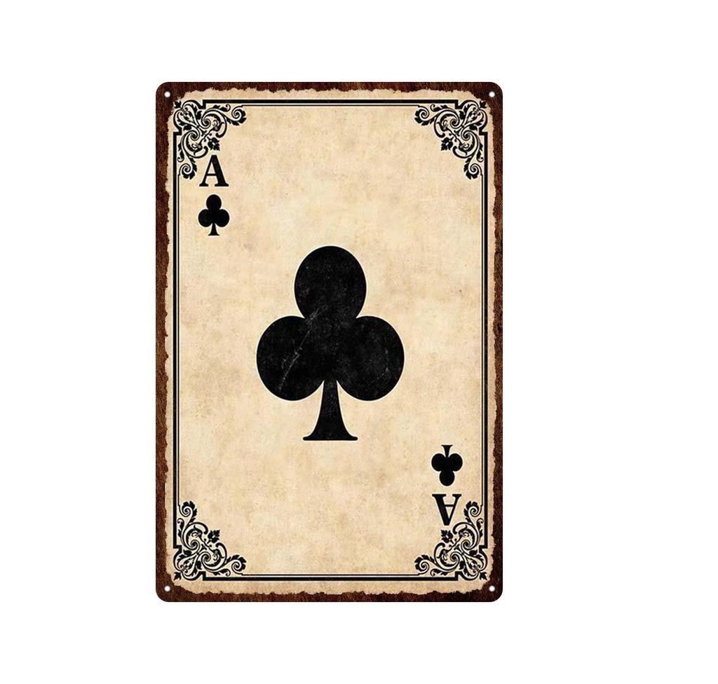 Music Guitar Poker Tin Sign Vintage Plate Poster Art Wall Plaques Decor Metal Signs Indoor Bar Casino Art Decor Plate Posters