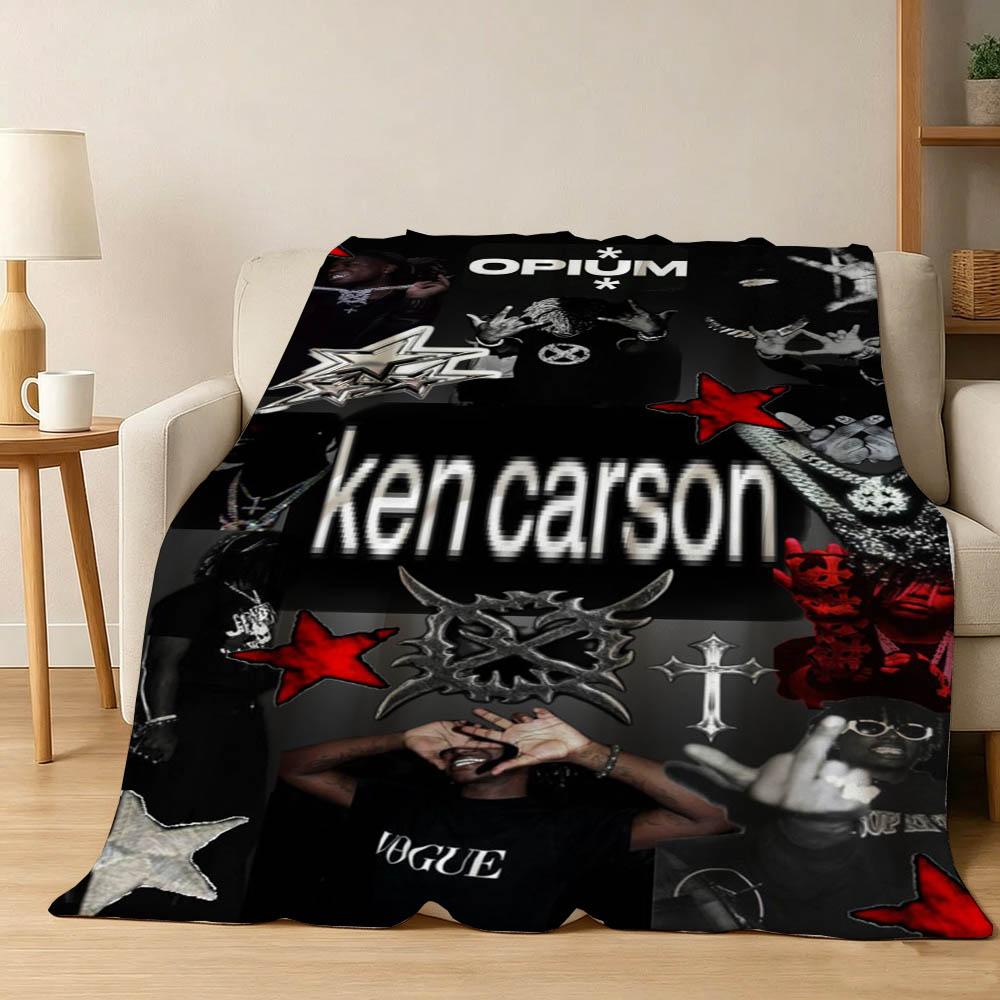 3D K-Ken Snger C-Carson Cover Xperiment Flannel Blanket Soft Throw Blanket Art For Home Decor Bedroom Bed Sofa Picnic Fans Gifts