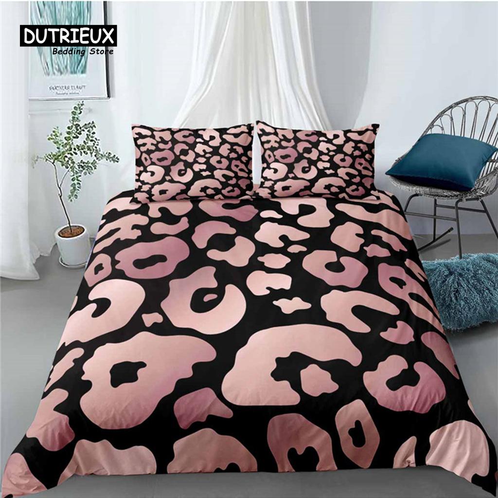 Luxury 3D Golden Leopard Print Home Living 2/3Pcs Comfortable Duvet Cover Pillowcase Bedding Set Queen And King Eu/Us/Au/Uk Size